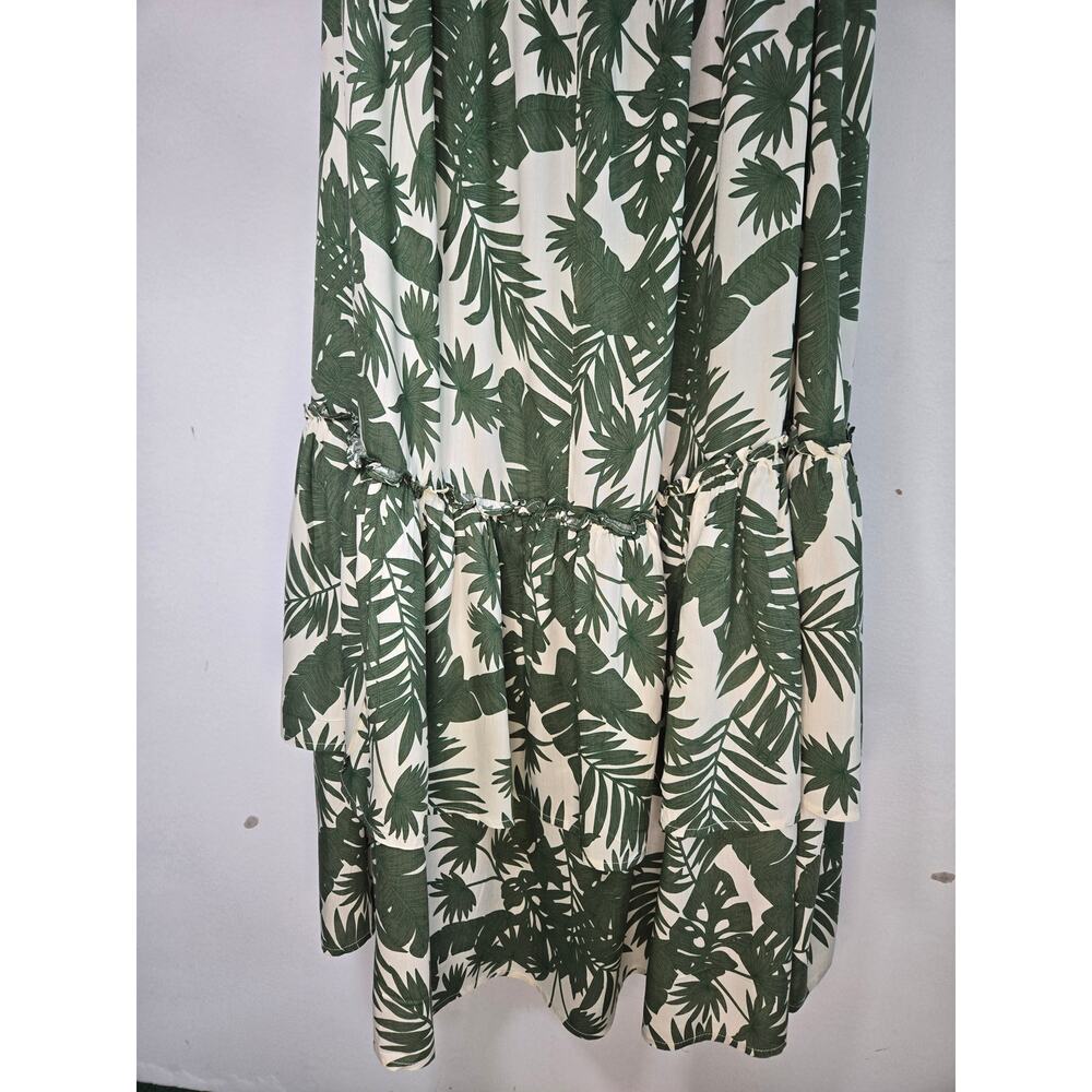 Baltic Born NWT Womens Olive Green Tropical Halter, Open Back Maxi Dress; Med - Picture 11 of 12